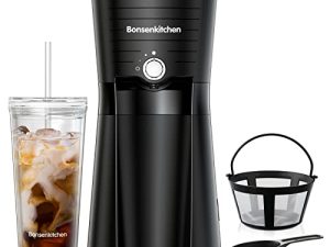 Bonsenkitchen Cafetière glacée avec gobelet à café