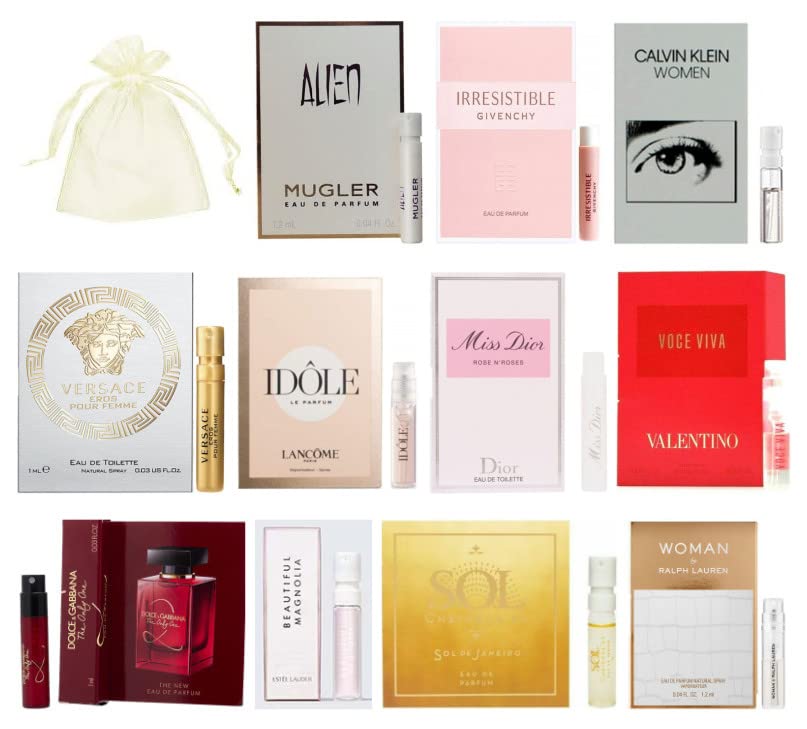 11 flacons d'échantillons de parfum pour femme