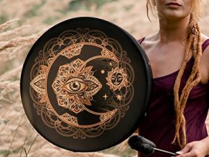 Crab shopkeeper Vegan Shaman 'Alchemical Moon Drum'