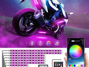 8pcs Kit d'éclairage LED sous-lumineux pour moto