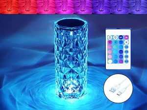 BGFHome Lampe en cristal 16 couleurs changeantes