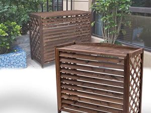 Jardinière en bois Couverture de climatisation extérieure