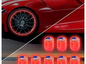 Drapeau américain Night Glow Roues lumineuses Bouchon