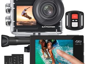 Caméra d'action Exprotrek 4K avec écran tactile
