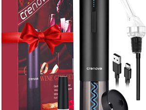 Crenova Ouvre-bouteille électronique rechargeable 4 en 1