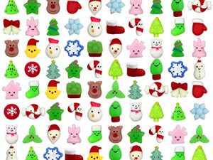 Anditoy 100 PCS Noël Mochi Squishy Jouets