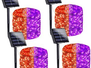 LORRYTE 4-Pack 160FT 400 LED Lampes Solaires