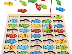 Jeu de pêche magnétique en bois pour