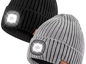 Lot de 2 bonnets avec lumière pour