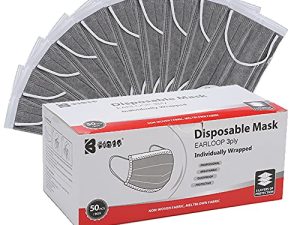 bigox Lot de 50 masques jetables emballés