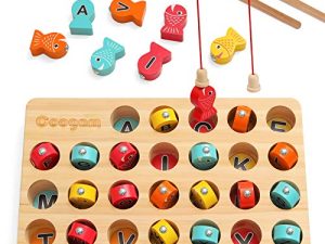 Coogam Jeu de pêche magnétique en bois
