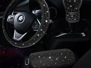 TZARROT Ensemble d'accessoires de voiture noir Bling