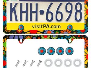 Cadres de plaque d'immatriculation à fleurs pour