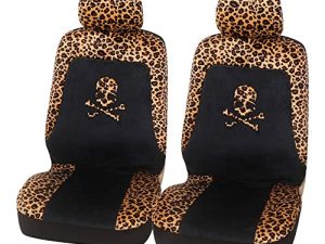 AUTOYOUTH 2PCS Trendy Leopard Skull Pattern Integrated