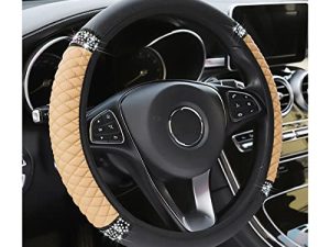 Housse de volant de voiture en cuir