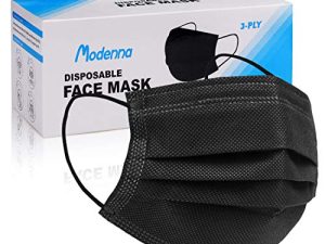 Modenna Masque facial jetable Noir 50 pièces