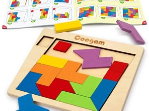 Coogam Puzzle en Bois Blocs Géométrique Tangram