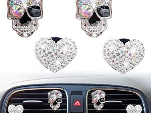 Bling Skull & Heart Air Vent Clips