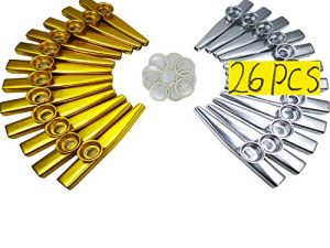 Fartime 26 pcs Kazoos en métal doré