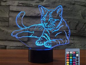 Cadeau de Noël Pet Cat 3D Illusion