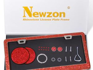 Newzon Bling Rouge Cadres de plaque d'immatriculation