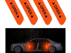 Lot de 4 autocollants réfléchissants d'avertissement d'ouverture