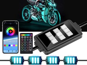 MUENING 8 pcs Moto Underglow LED Light