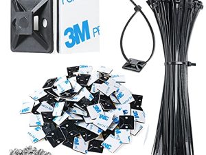 XHF 3/4" Strong Back-Glue Auto-adhésif Noir Cable