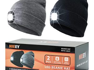 HIEEY 2 Pièces Bonnet LED Unisexe avec