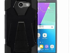 Coque noire résistante aux chocs avec béquille