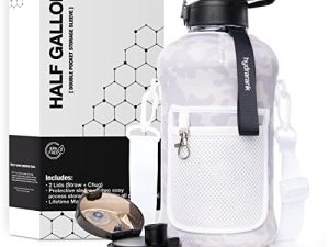Bouteille d'eau d'un demi-gallon avec manchon de