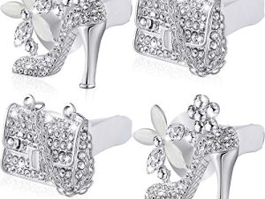 4 Pièces Cristal Chaussures à Talons Hauts