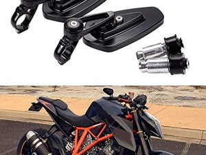 Rétroviseurs de guidon de moto noirs CNC