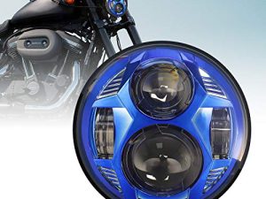 LX-LIGHT Phare LED rond bleu 51 W