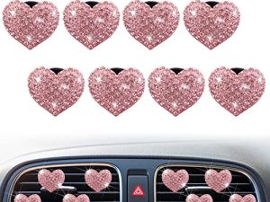 8 Pcs Bling Heart Air Vent Clips