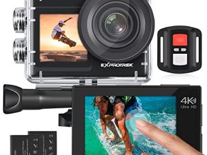 Caméra d'action Exprotrek 4K 60FPS avec écran