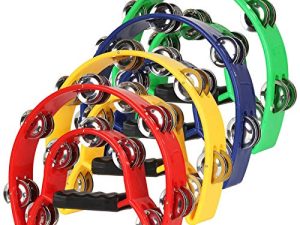 Lot de 4 tambourins à double rangée