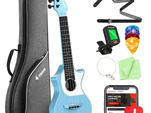 Donner Ukulele Blue Fibre de carbone LP