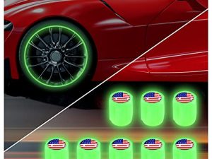 Drapeau américain Night Glow Roues lumineuses Bouchon