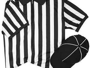 FitsT4 Chemise d'arbitre officielle à rayures noires