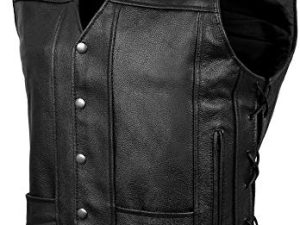 Gilet de moto en cuir pour hommes