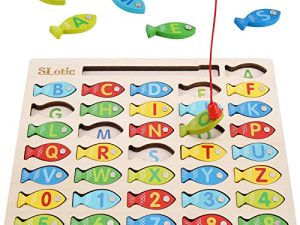 Slotic Jouet de pêche en bois magnétique