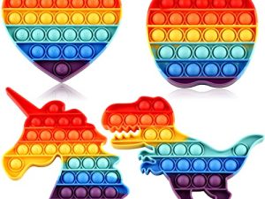 Abesee 4 Pack Rainbow Pop Fidget Toys