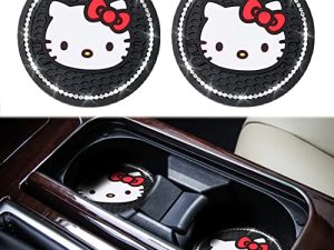 GDBESU 2PCS Porte-gobelet Insert Coaster Hello Kitty