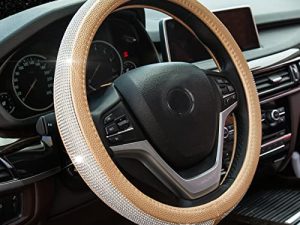Nouvelle housse de volant en cuir diamant