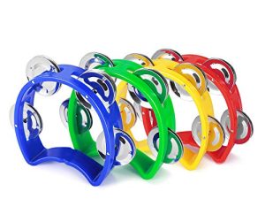 Flexzion Lot de 4 tambourins musicaux demi-lune