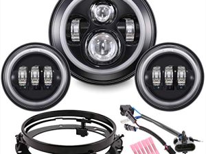 Z-OFFROAD Phare LED Halo Noir 7" +