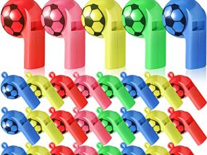 24 Pcs Sifflets en Plastique avec Lanière