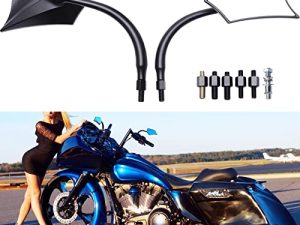 Rétroviseurs latéraux de moto noirs 8 mm/10