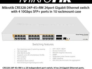 Mikrotik CRS328-24P-4S+RM Routeur/commutateur Gigabit Ethernet 24 ports